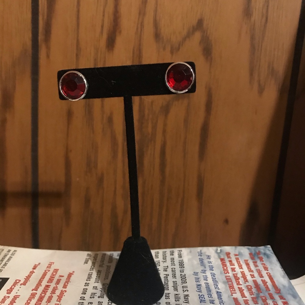 Red Stud Earrings